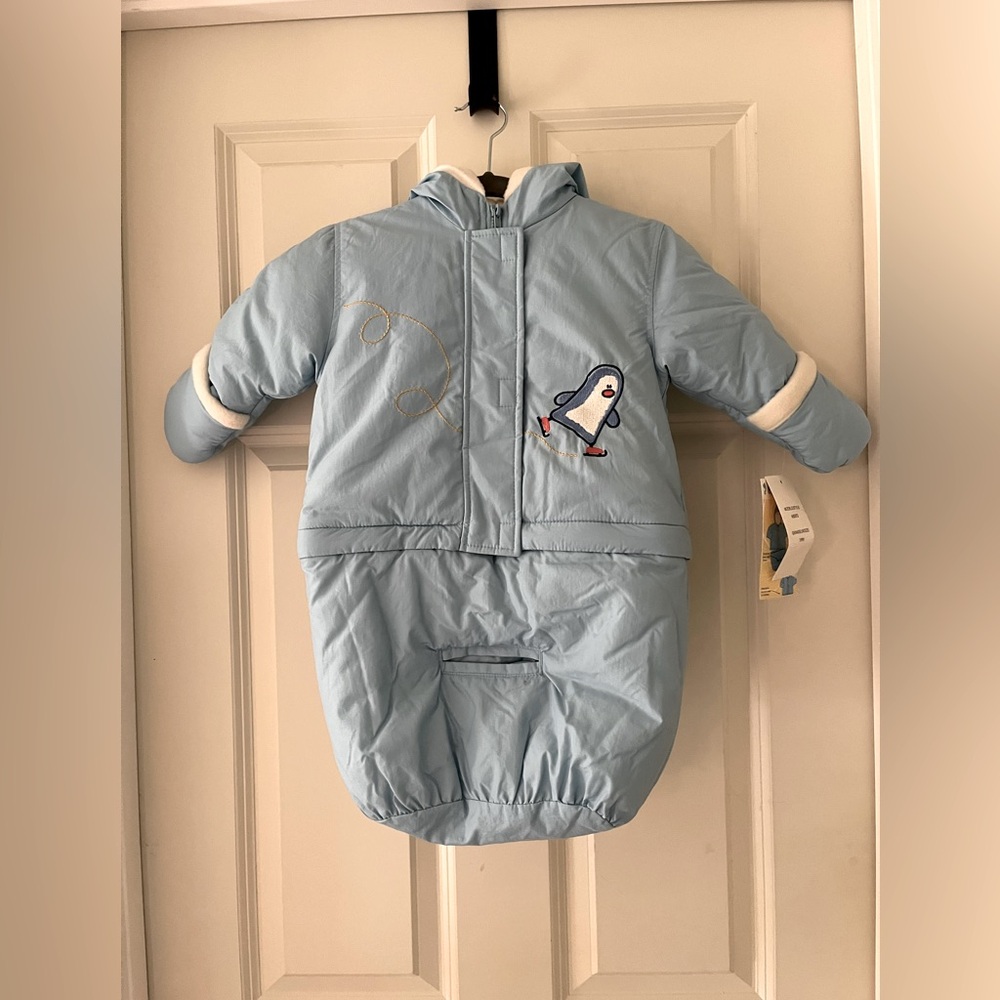 NWT Bebe Virage Baby 2 in 1 baby bag bunting snowsuit car seat hooded jacket 3-6